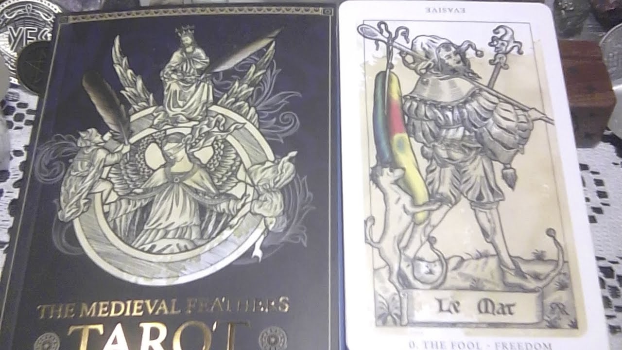 THE MEDIEVAL FEATHERS TAROT DECK SET/BY ALEJANDRO R. ROZ&Agrave;N/ EXQUISITE FEATHER'S & CENTURIES OLD ART