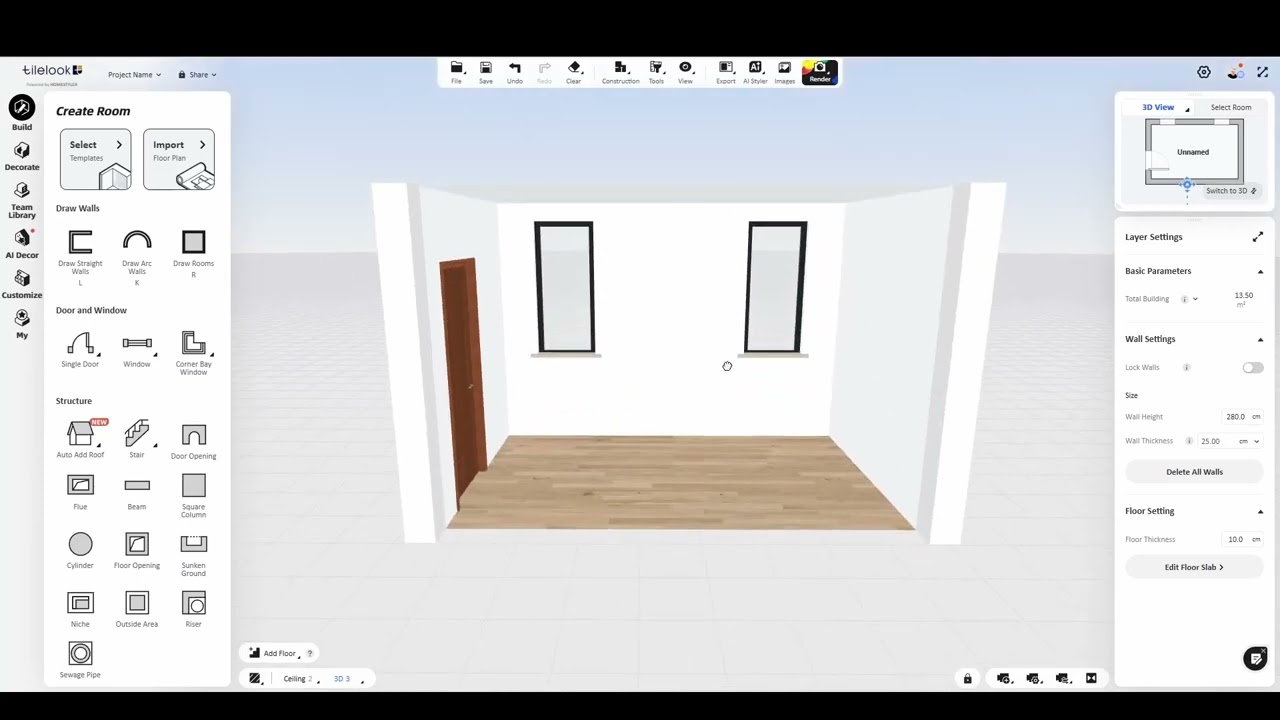 Tutorial 1 - Tilelook 3D Home - Room creation
