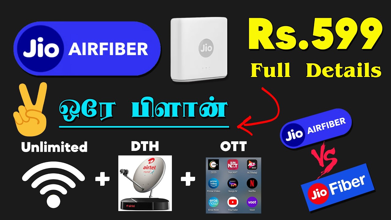 🌐 Jio Air Fiber 599 Plan Details Explained in Tamil | Full Review of Jio AirFiber 599 Plan 🌐