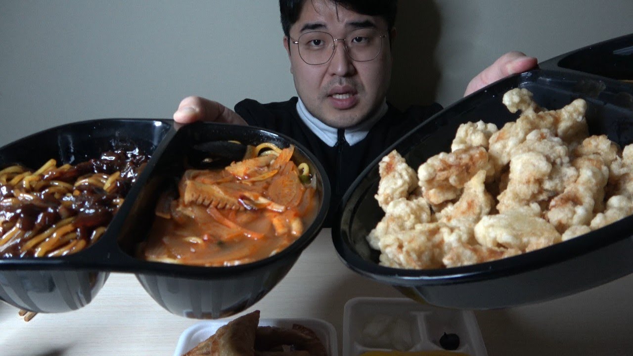 ASMR 짬짜면과 바삭바삭 탕수육 먹으면서 수다떨기 (Eating & Chatting with Jjajangmyeon, Jjamppong and Crispy Tangsuyuk)