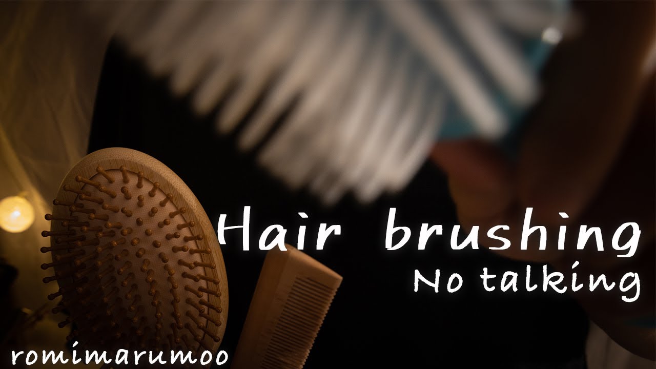 【ASMR】無言で髪の毛をブラッシング/カメラにブラシが当たる音あり/No Talking/sleep