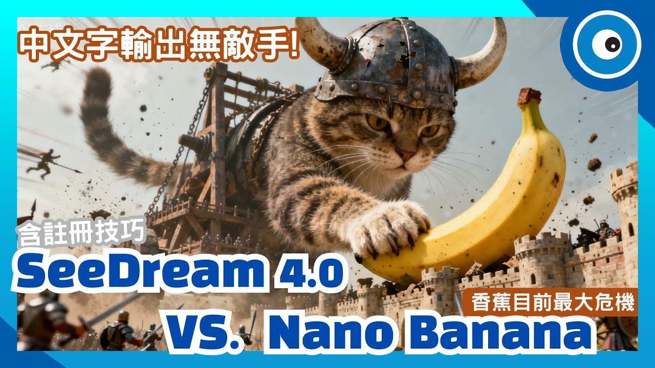 AI界的王者爭霸！SeeDream 4.0 對決 Nano Banana:AI 生圖、中文輸出，一鍵排好字＋圖