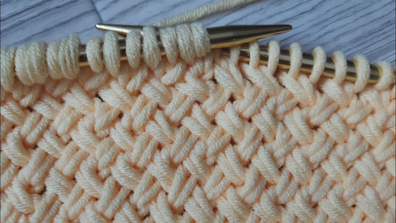 Criss Cross Wicker Knitting Stitch | 2 Row Repeat Knitting pattern