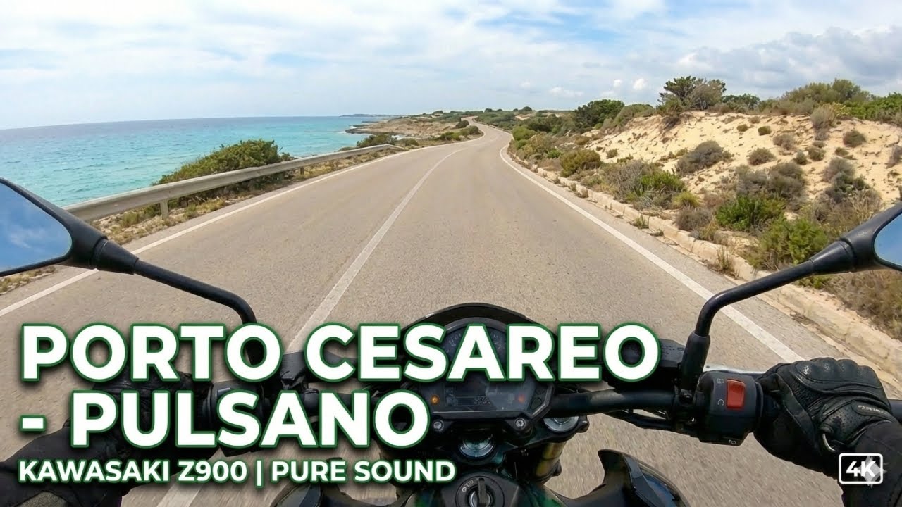 Porto Cesareo ➔ Marina di Pulsano (Salento West Coast) | Kawasaki Z900 | POV Pure Sound [4K]