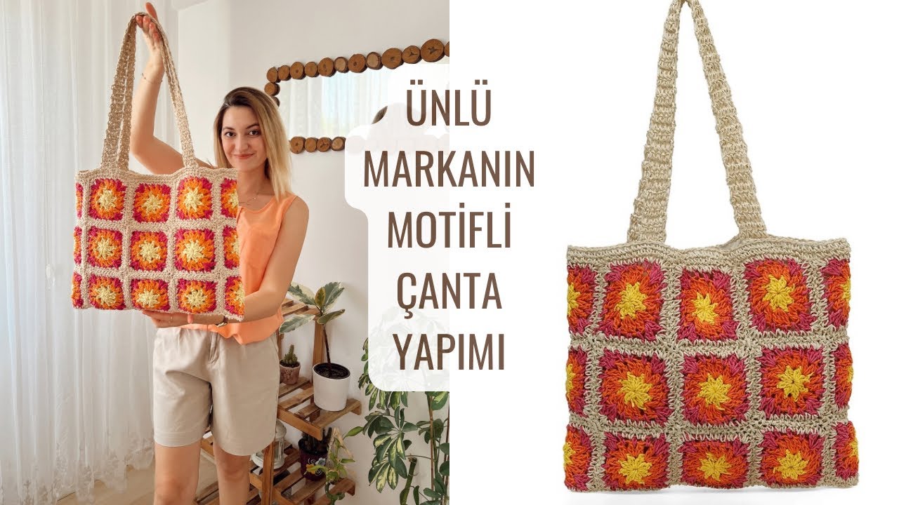 ÜNLÜ MARKANIN MOTİFLİ ÖRGÜ ÇANTASINI YAPIYORUZ 🙋‍♀️ MOTİFLİ ÇANTA YAPIMI #crochet