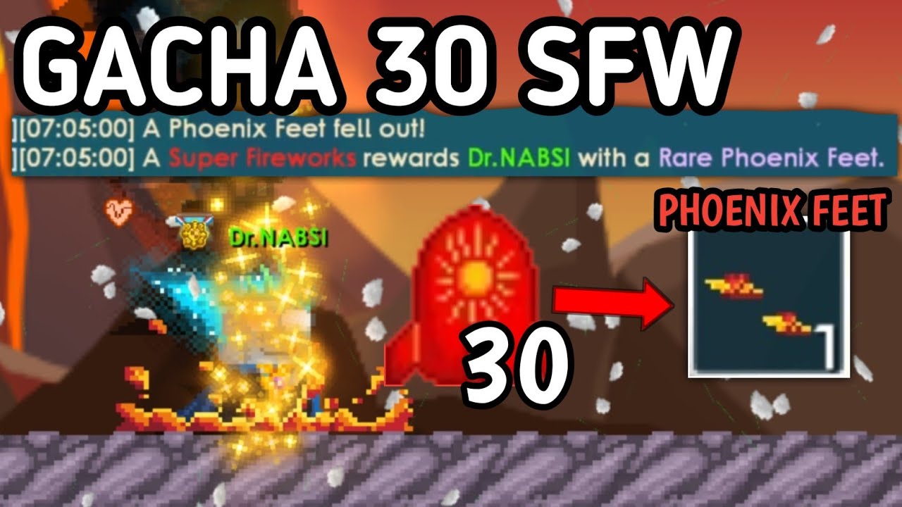 Gacha 30 Super Firework ! Dapat Phoenix Feet  ANJAYYY!!!!!! | GROWTOPIA