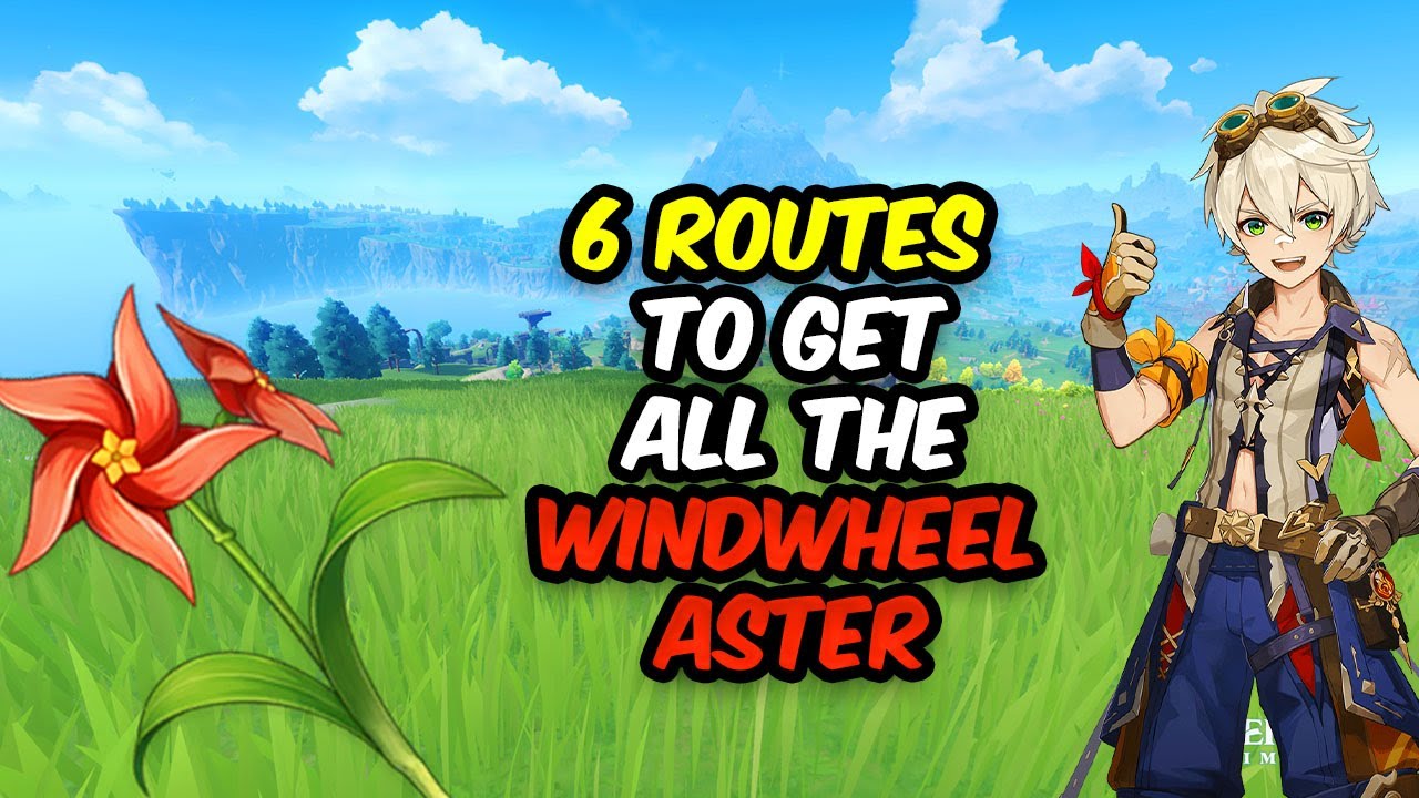 Get All the Windwheel Aster with 6 Routes | Windwheel Aster Locations Genshin Farming guide Bennett