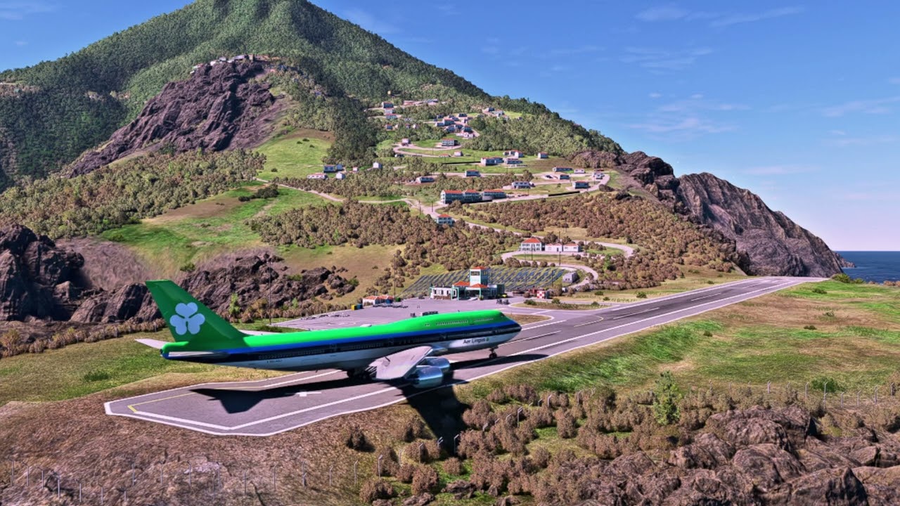 Extreme Takeoff at Saba Airport (TNCS) | Short Runway Mountain Challenge