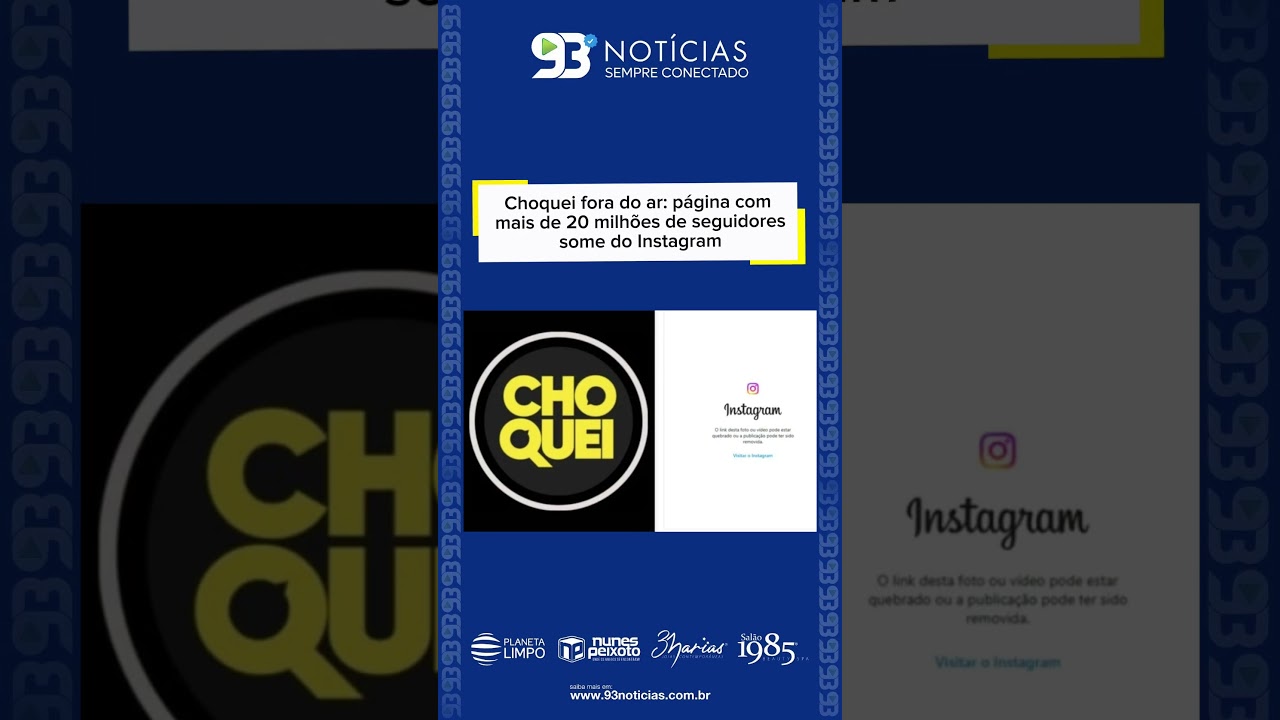 Perfil &ldquo;Choquei&rdquo; com mais de 20 milh&otilde;es de seguidores desaparece do Instagram e intriga internautas