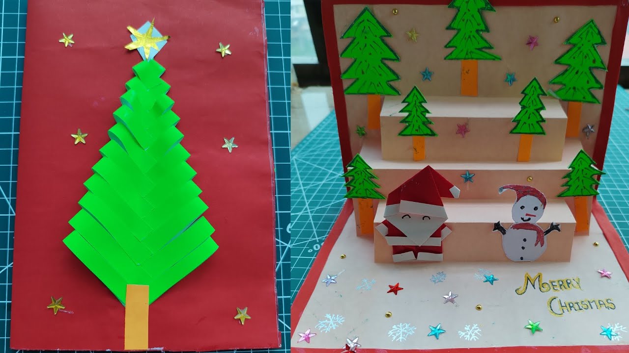 3D Christmas Pop up Card | Christmas Greeting Card | Christmas front page & back page design