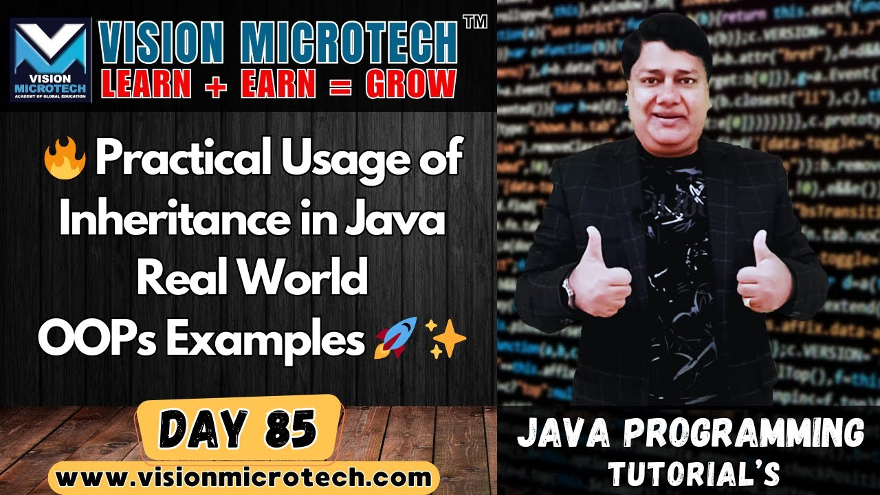 🔥 Practical Usage of Inheritance in Java | Real World OOPs Examples 🚀 ✨