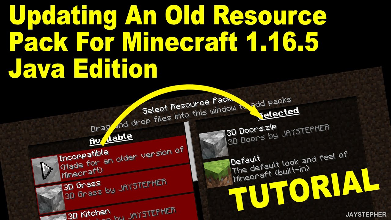 Tutorial On Updating An Old Resource Pack For Minecraft 1 16 5 Java Edition