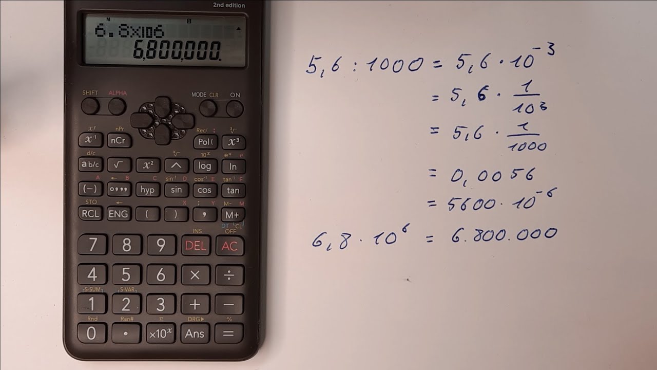 Was zeigt denn der Taschenrechner da an? (Exponentialschreibweise, Zehnerpotenzen)