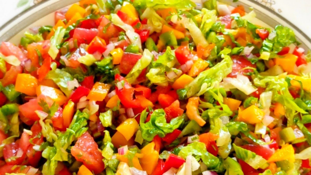 سلطة الفلفل الألوان الصحيةوالمنعشة/Healthy and refreshing salad/Salade saine et rafraîchissante#food