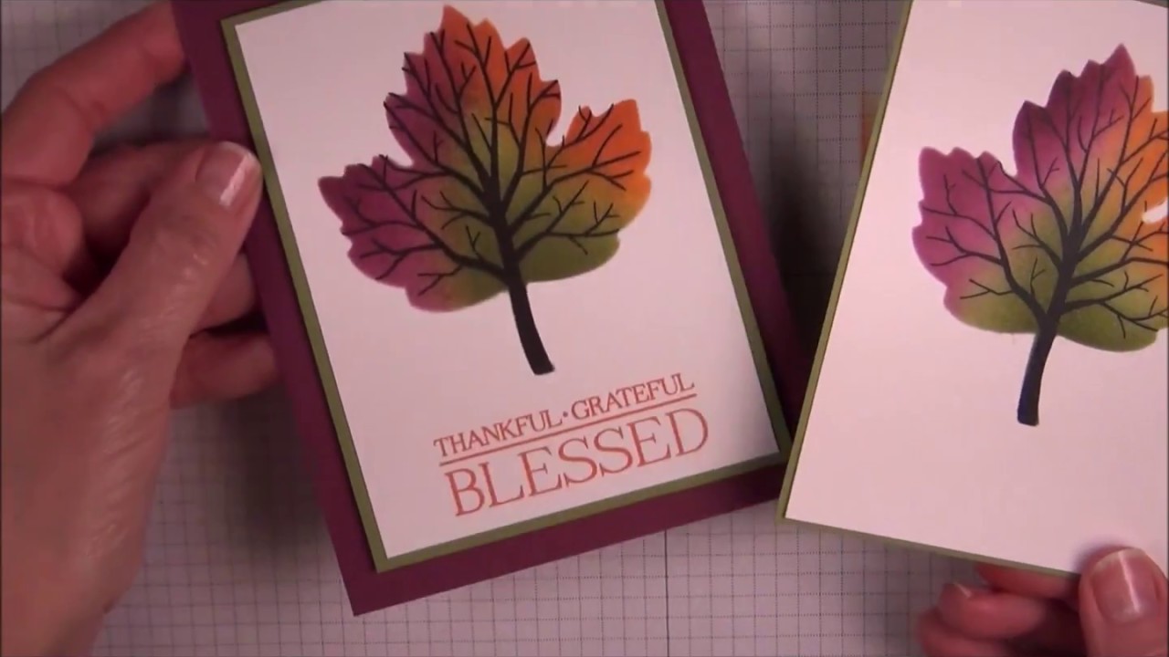 Sponging and Masking technique for fall card