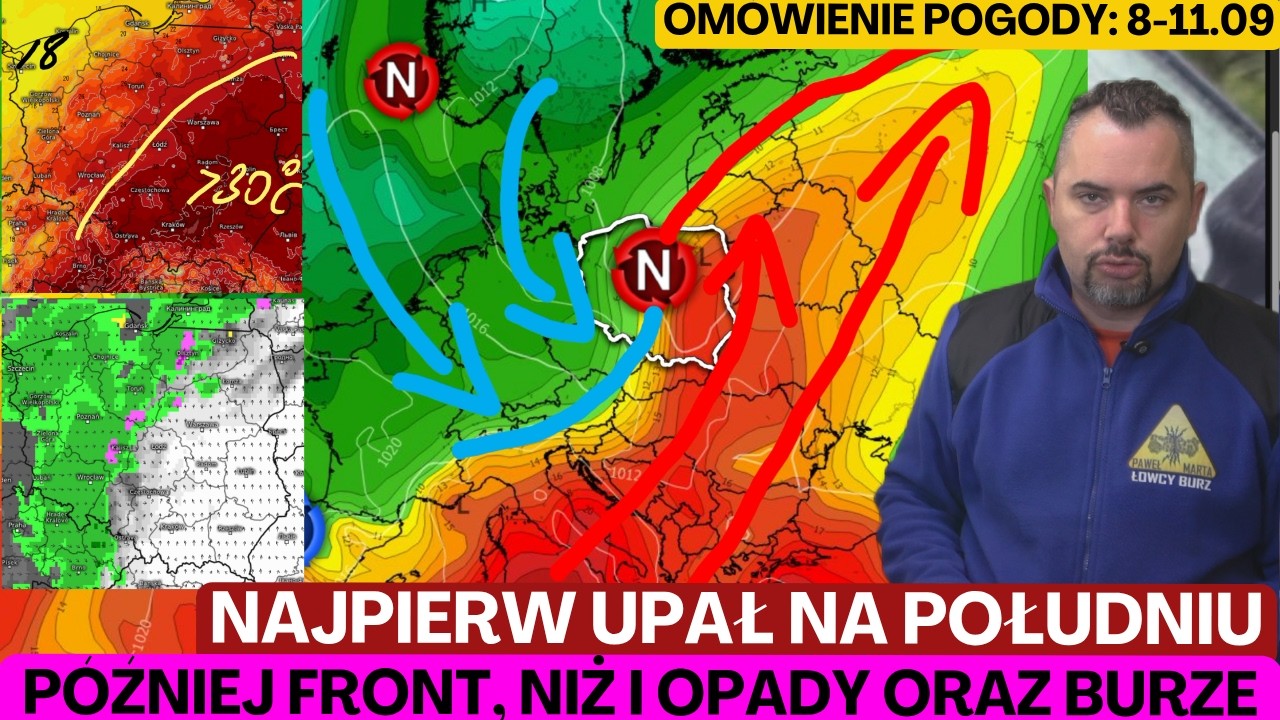 UPAŁ WRACA (na chwilę). W środę nawet 32&deg;C, a potem front chłodny i burze. Om&oacute;wienie.