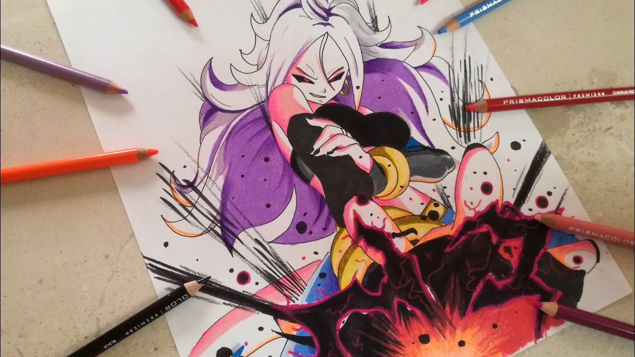 COMO DIBUJAR AL ANDROIDE 21 - DRAGON BALL FIGHTER Z