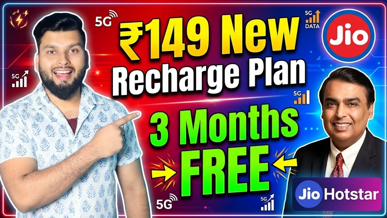 Jio ₹149 New Recharge Plan Validity 30 Days | Jio Hotstar Free Subscription | Jio 149 Plan Details