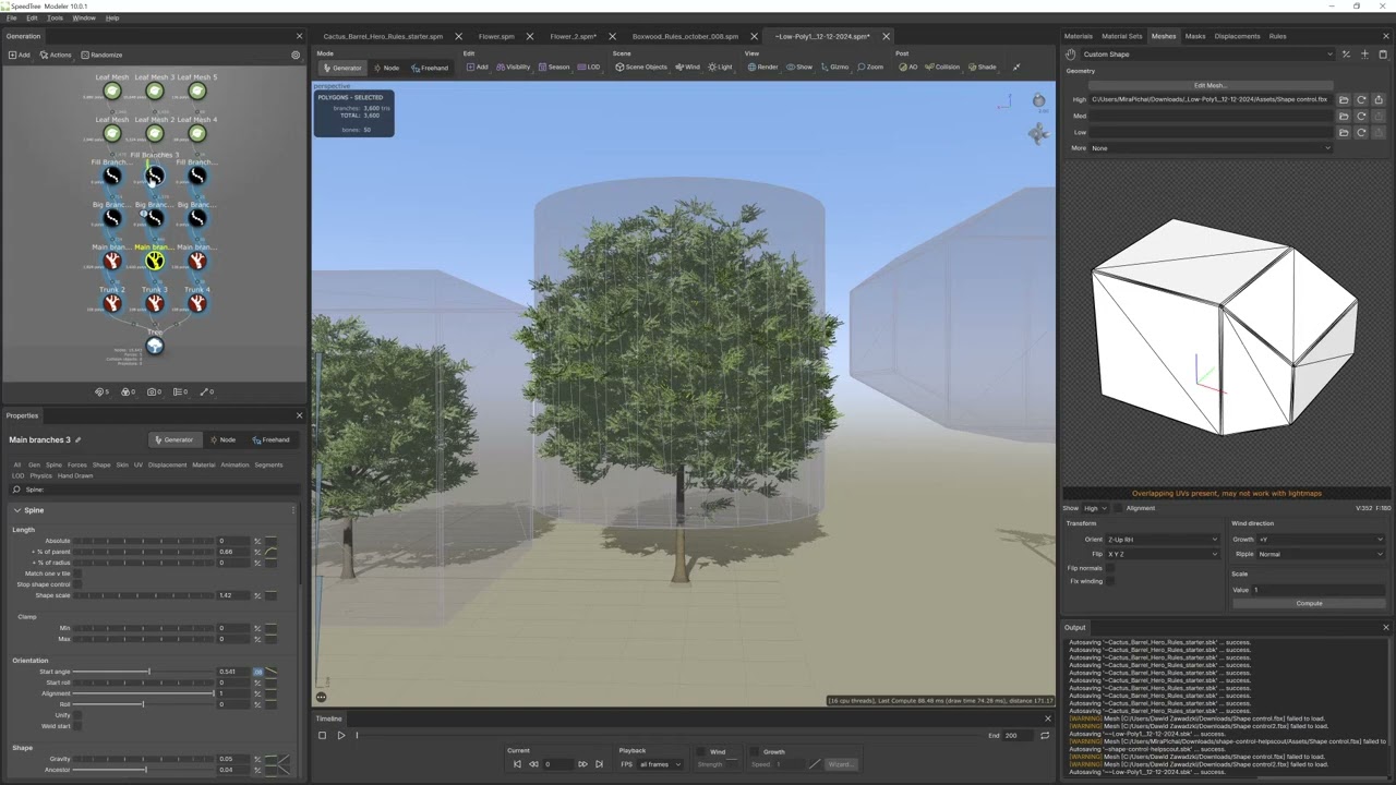 SpeedTree 10 - Shape control