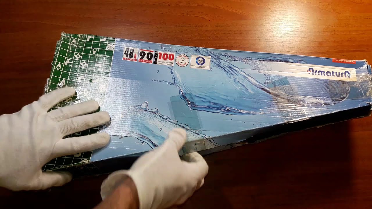Распаковка KFA ARMATURA SYMETRIC 343-110-00 Смеситель для кухни  с выдвижным изливом Польша