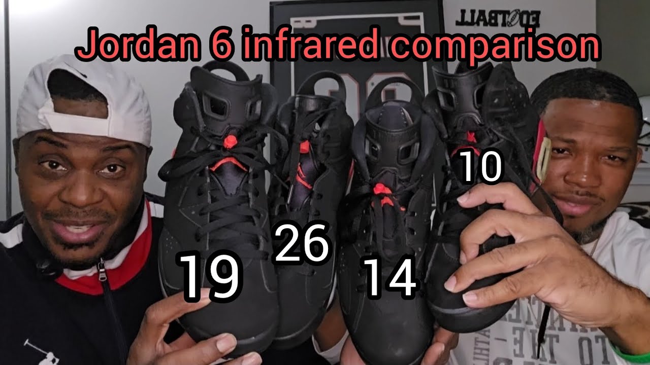 Сравнение кроссовок Jordan 6 Infrared 2010, 2014, 2019 и 2026 годов #sneakerhead #shoereviews #jo...