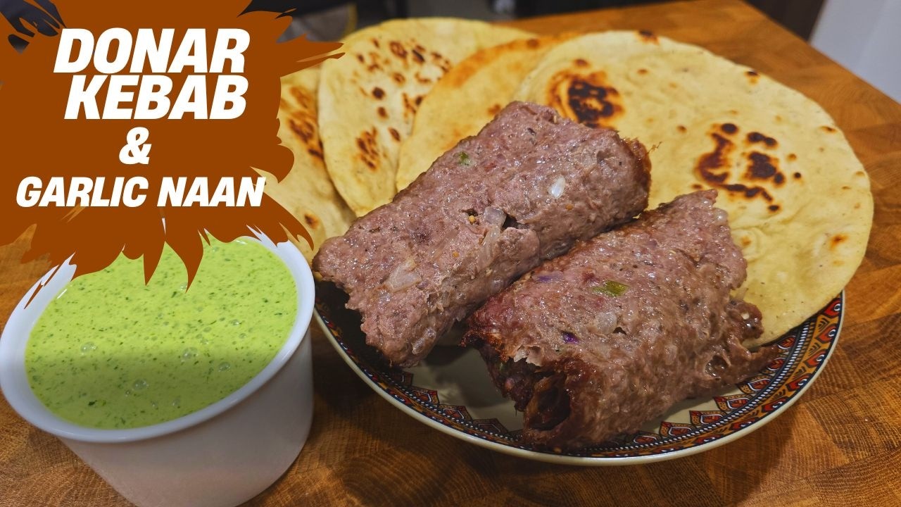 DONAR KEBAB & GARLIC NAAN || HOME COOK || EASY RECIPE