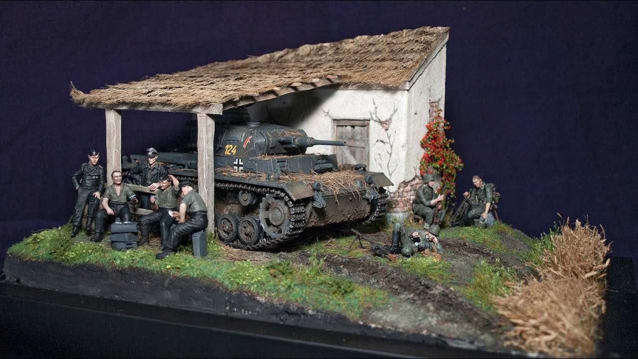1/35 WW2 Diorama (Full build with realistic scenery)  - Cyber hobby Pz III Ausf H