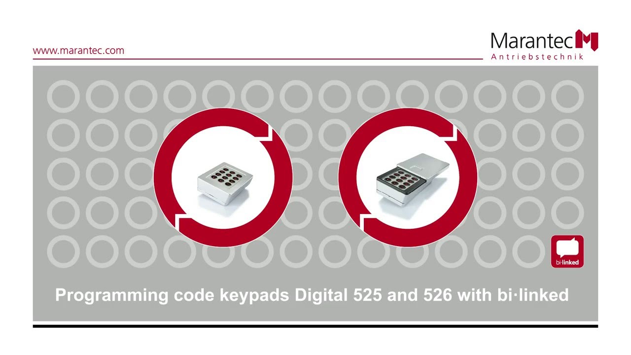 Marantec | Programming code keypads Digital 525 and 526 with bi·linked