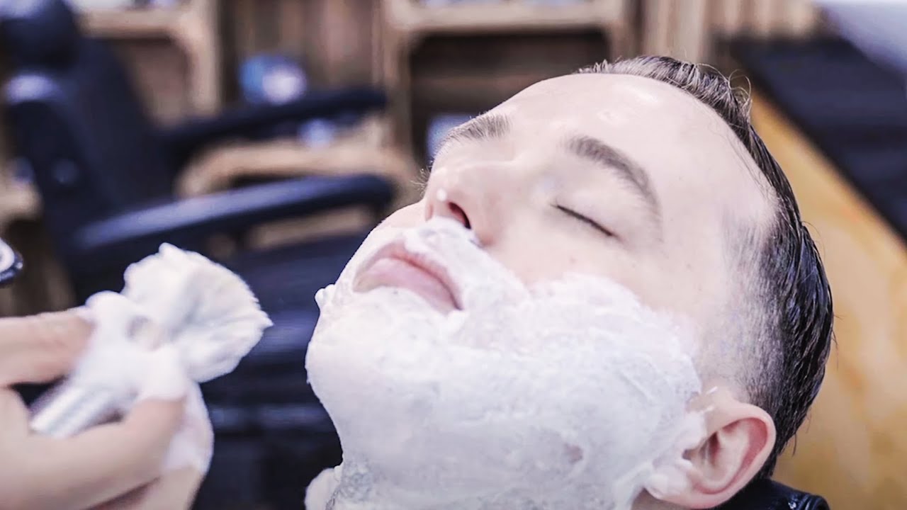 💈 Hot Towel ASMR Barbershop Shave - Relaxing for SLEEP  💤   No Talking