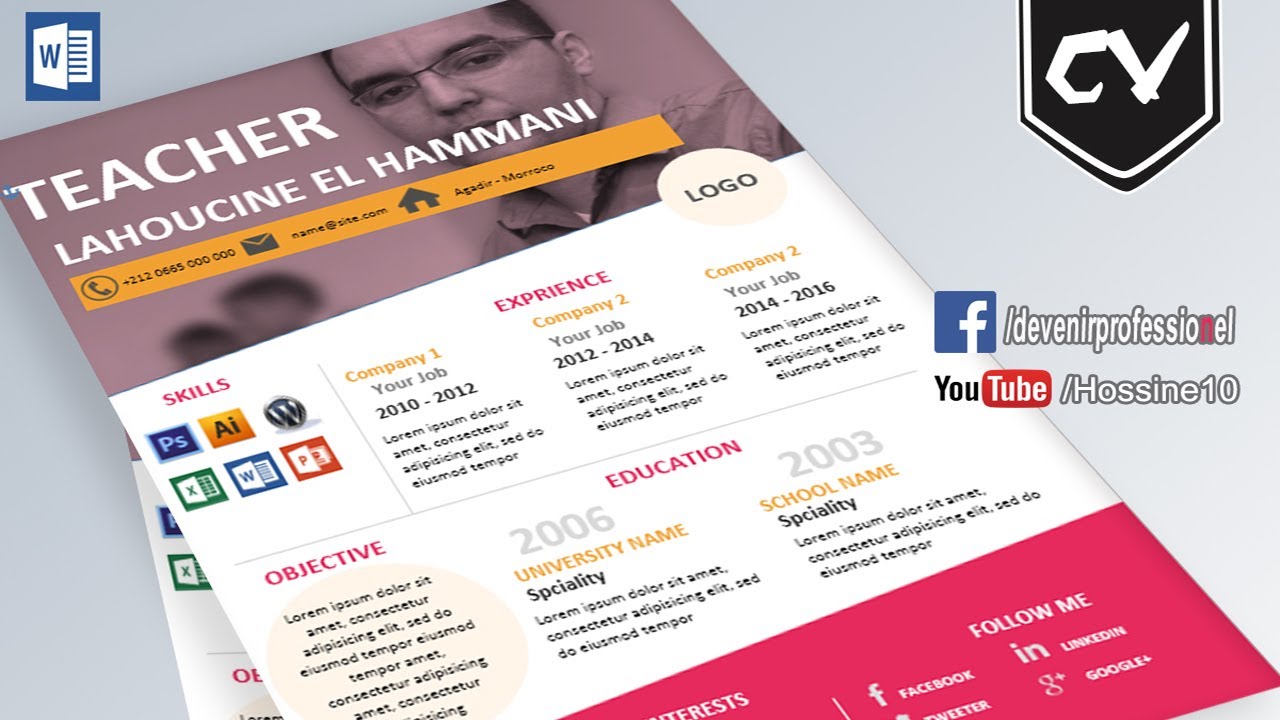 Awesome Design  Resume in Microsoft Word