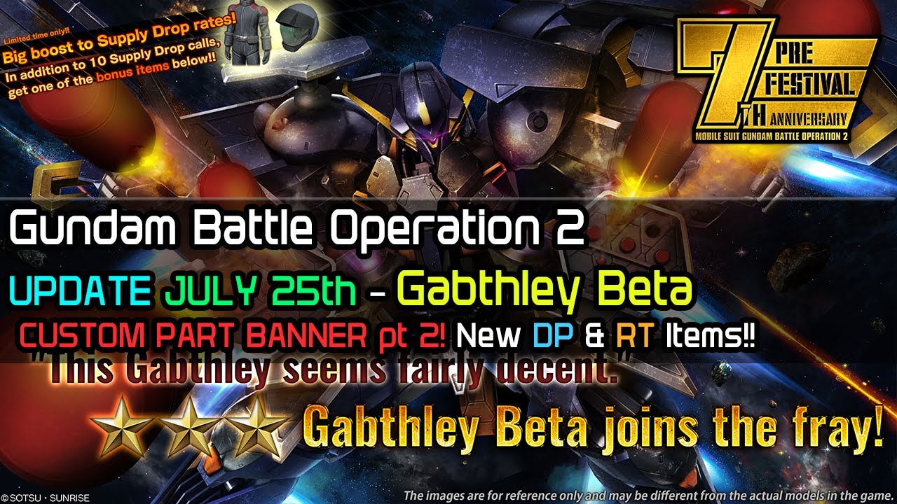 Gundam Battle Operation 2 UPDATE 7/24 - Gabthley Beta! New Custom Part Banner and more!