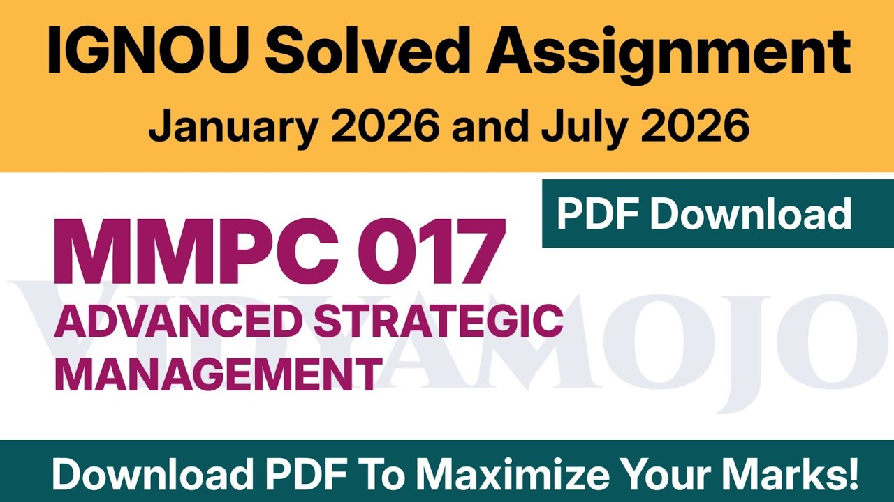 IGNOU MMPC 017 Solved Assignment 2026 PDF Download
