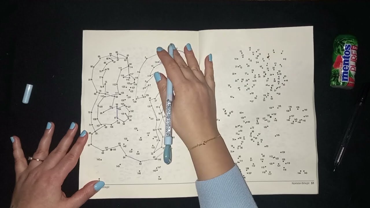 ASMR Sakızlı Nokta Birleştirme | ASMR Chewing Gum