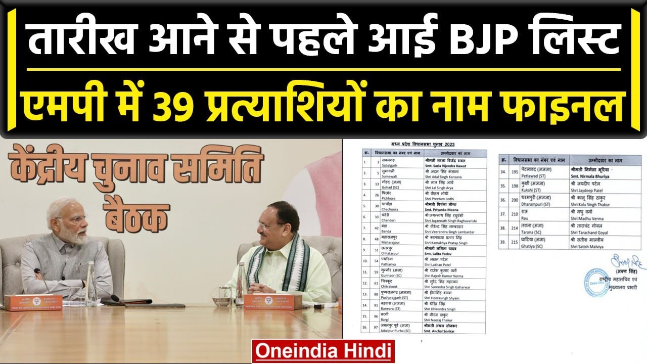 BJP Candidate List: तारीखों के ऐलान से पहले सामने आई लिस्ट, 39 को मिला टिकट | वनइंडिया हिंदी