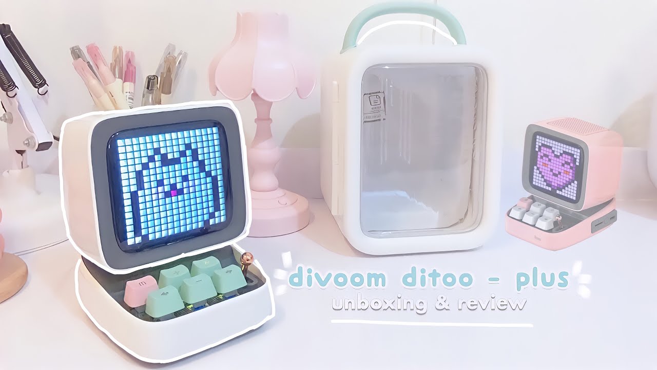 unboxing 👾 divoom ditoo - plus pixel art bluetooth speaker | kawaii, aesthetic, retro inspired