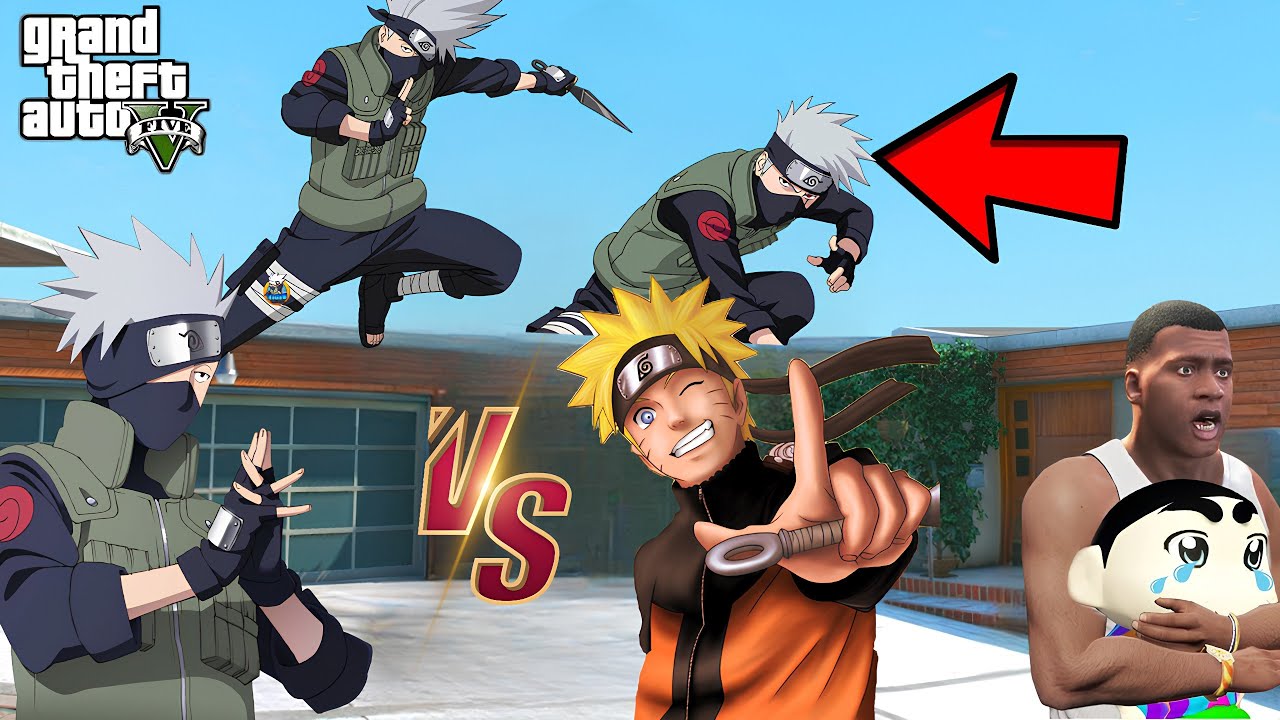 GTA 5 : Franklin & Shinchan ATTACKED by Kakashi in GTA 5!