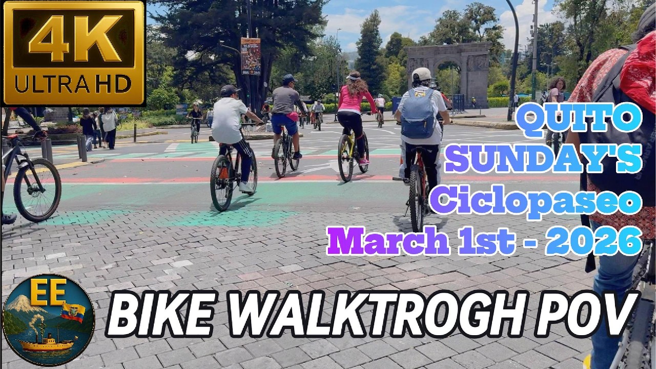 Sunny Sunday Ciclopaseo in Quito 🚴‍♂️ | Av. Amazonas to El Ejido (POV 4K60)
