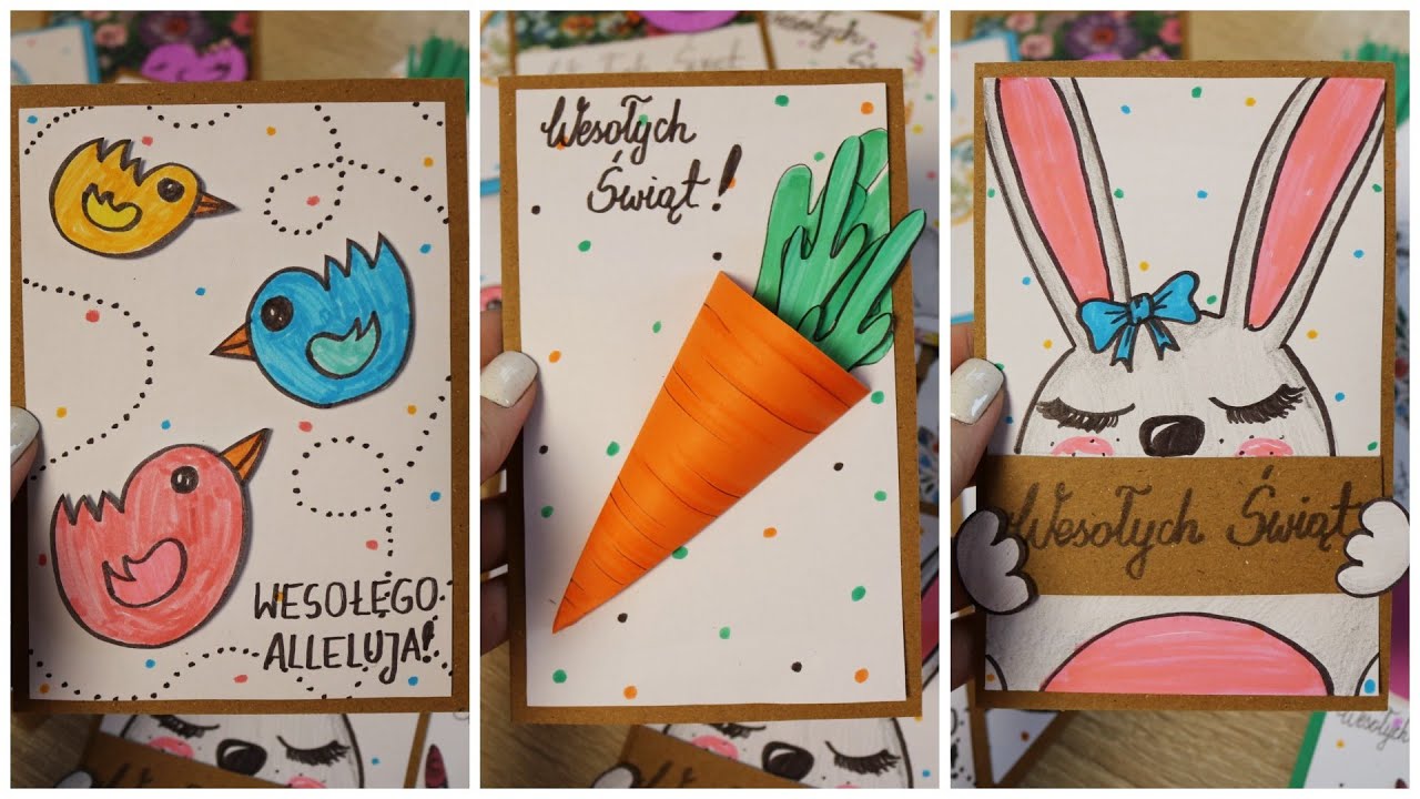 Kartki Wielkanocne z wykorzystaniem wystających elementów 3D | DIY - Zrób to sam!