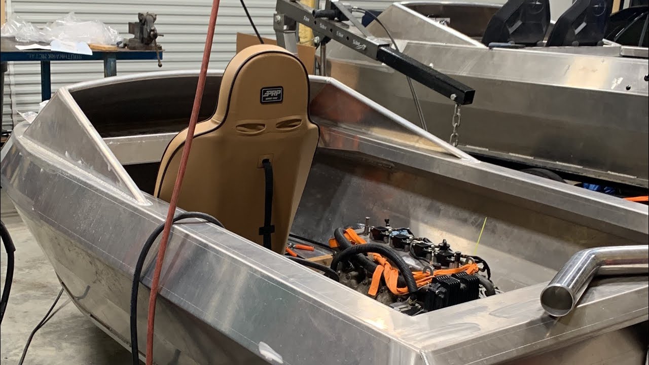 Supercharged Yamaha 11' Mini Jet Boat 5 - Seat base, thru hull exhaust, helm and uhmw.