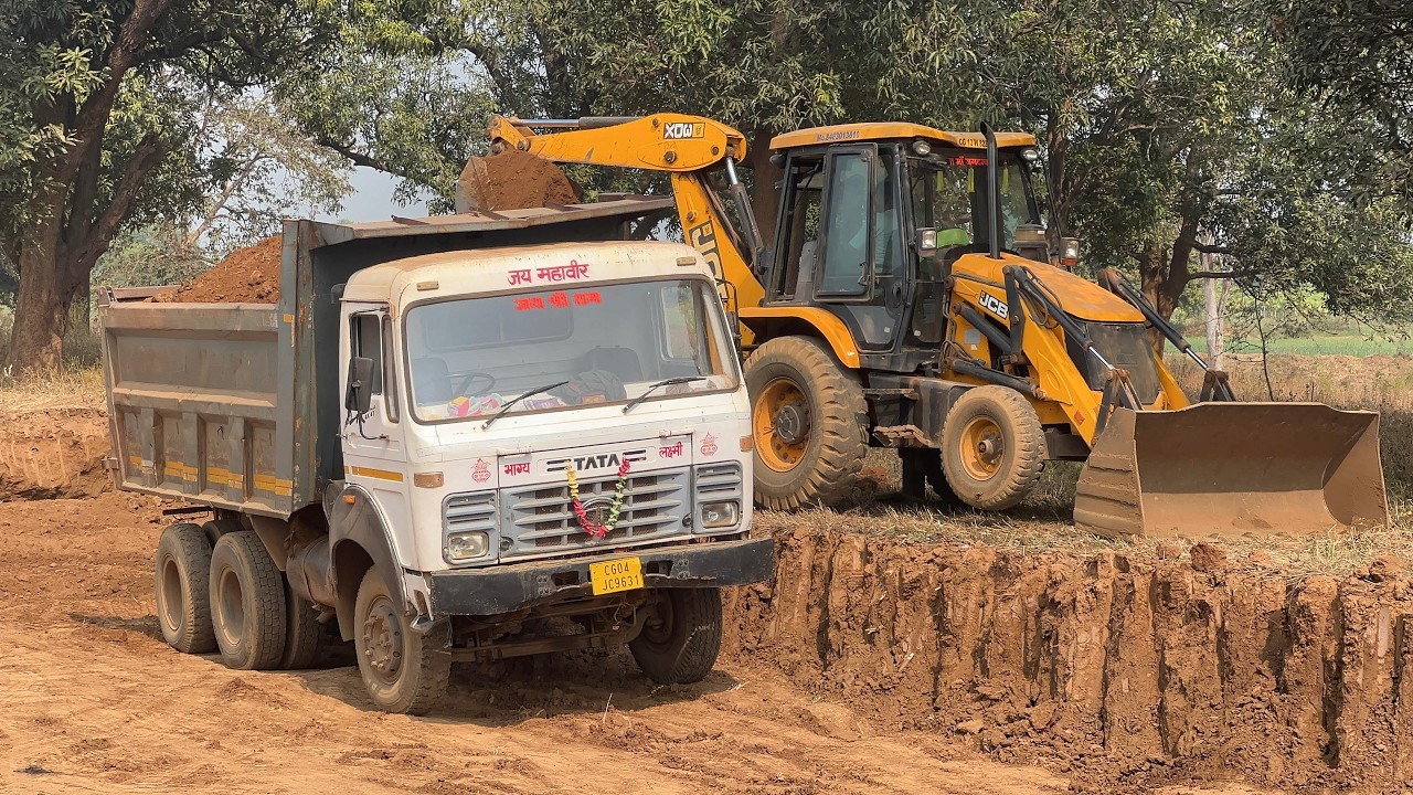 New Jcb Machine Loading Murum In Tata Truck | Jcb video | Jcb Loading Truck
