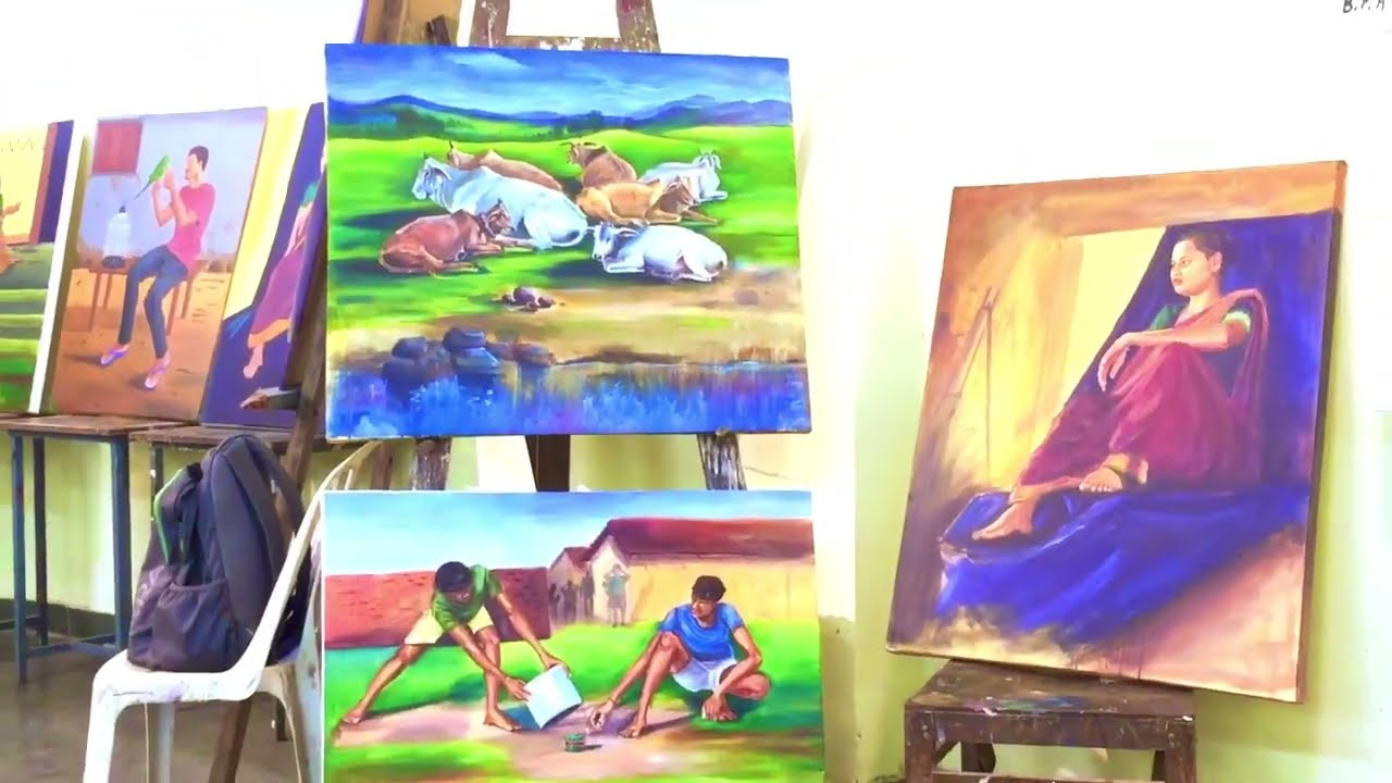 #iksv Indra kala sangit vishwavidyalaya / painting display of 3rd year //Dayal art / #art university