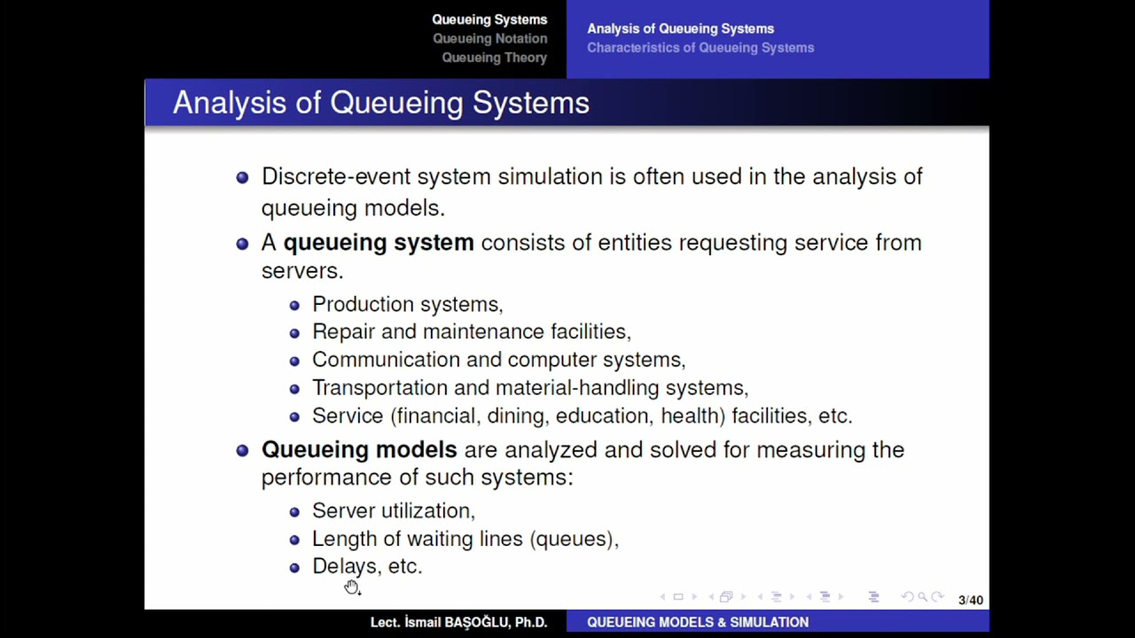 Simulation Modeling 54 Analysis of Queueing Systems