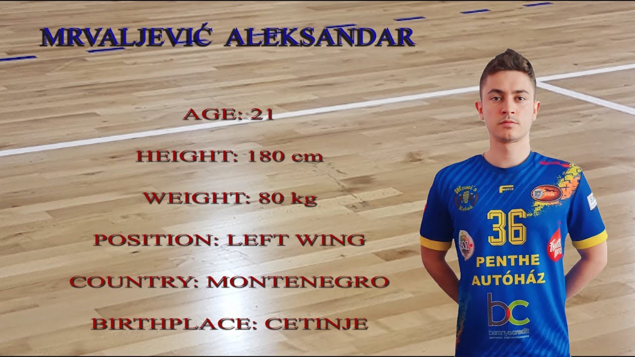 Mrvaljević Aleksandar,Handball Player (HC Pécsi VSE,Hungary 2023) Left Wing