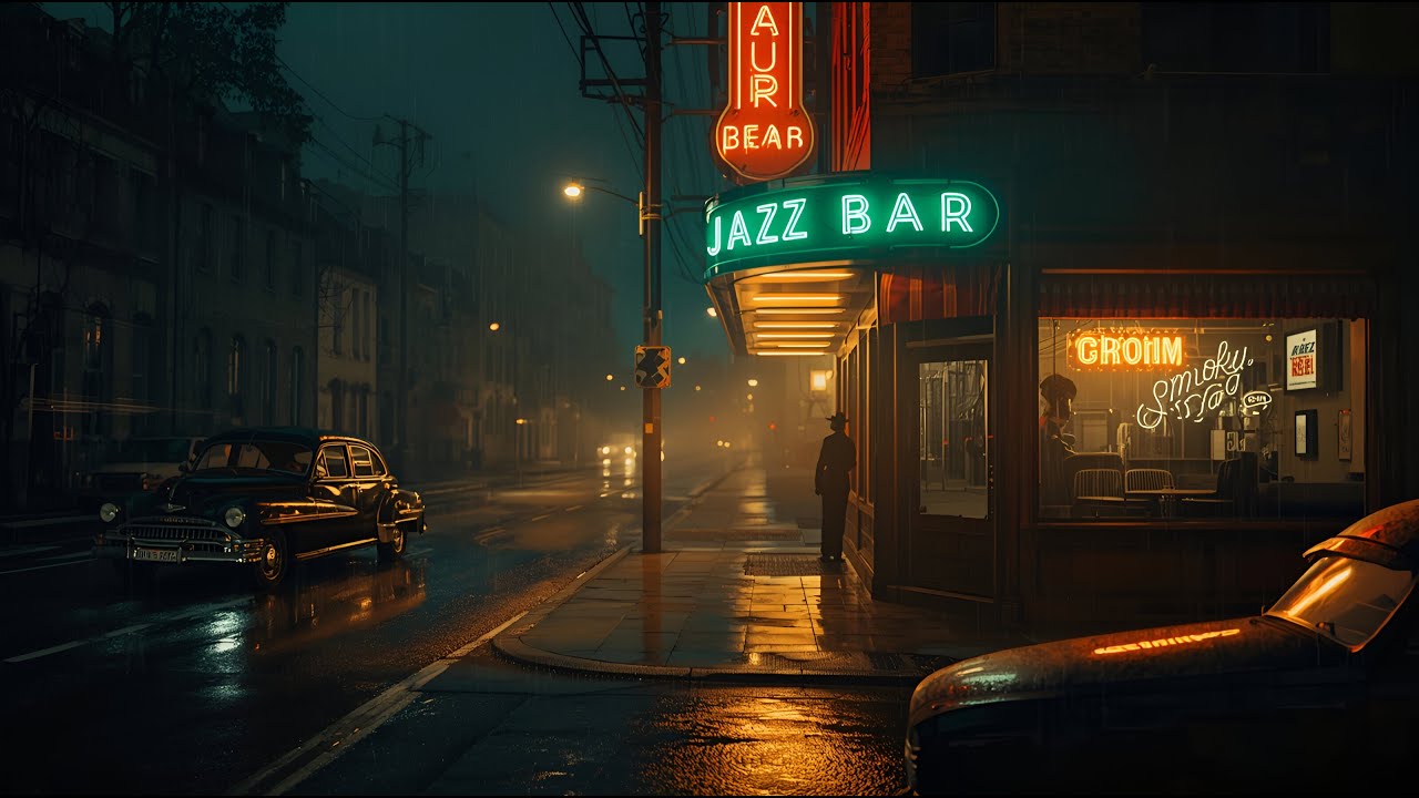 Whispers in the rain🌧️ – 1 Hour of Noir, Cinematic Jazz | Music for Studying, Working and Relaxation