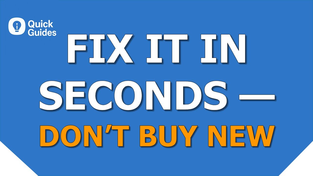 Before You Buy a Replacement — Try This 10-Second Fix