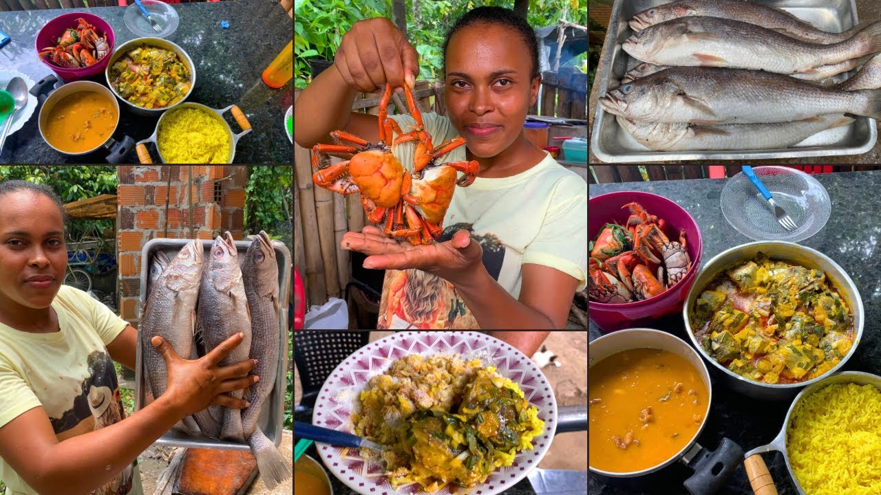 Hoje preparei uma moqueca Baiana deliciosa pro almoço aqui no sítio hoje.