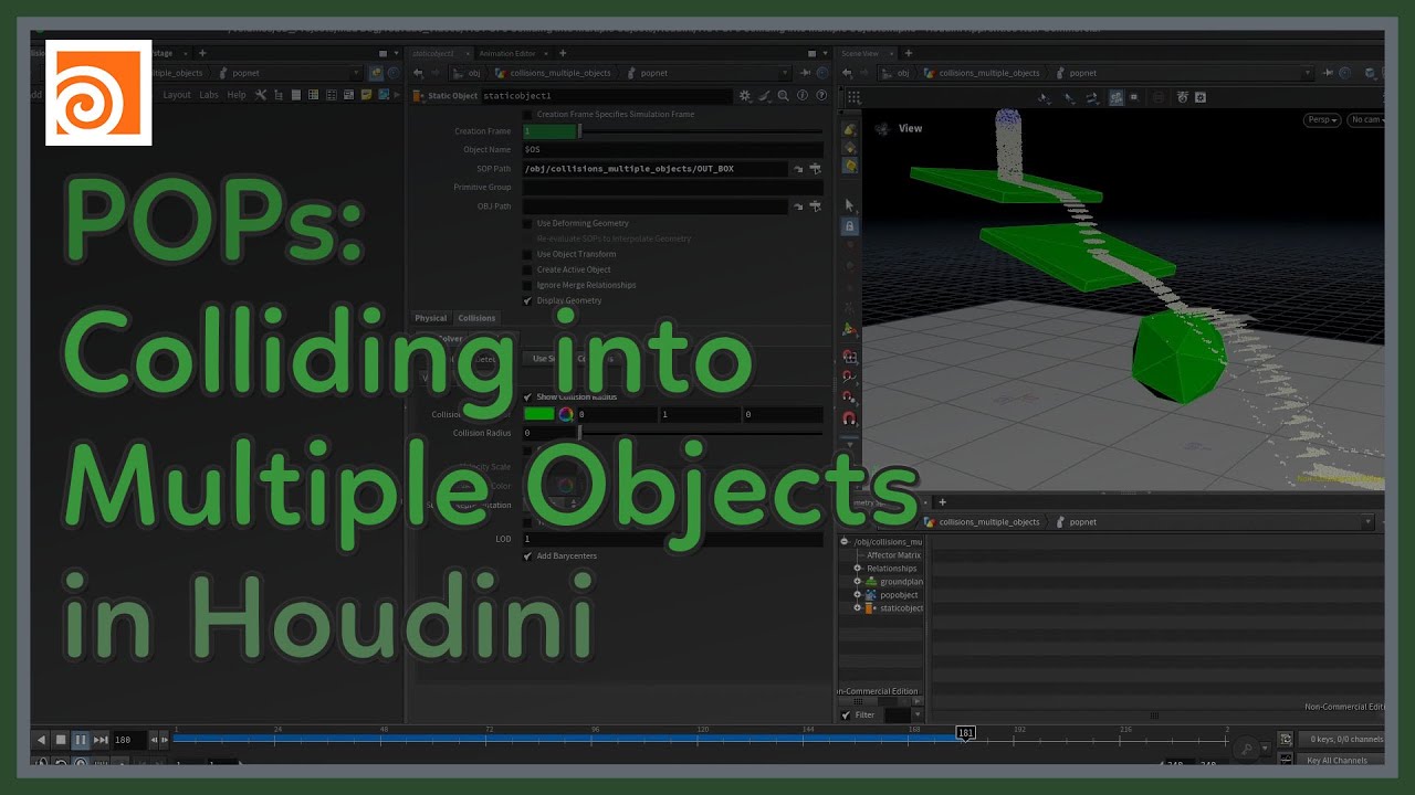 #114 POPs: Colliding into Multiple Objects in Houdini