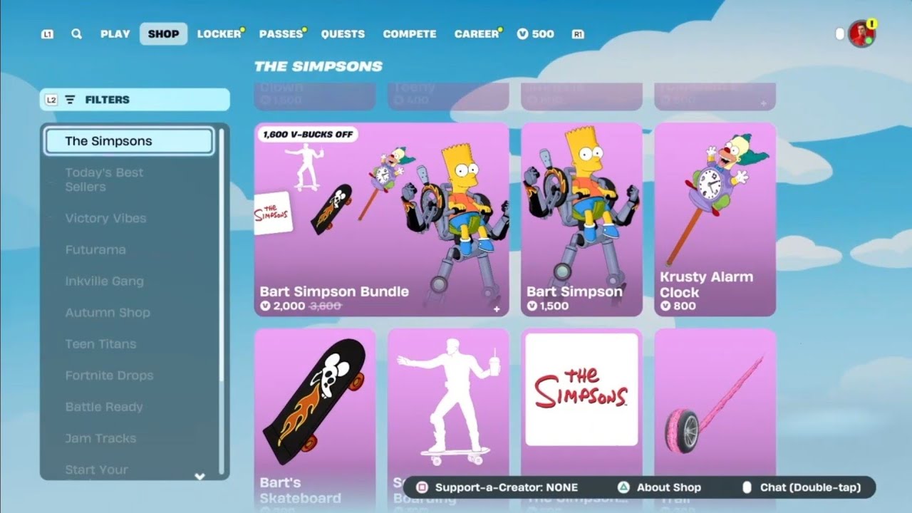 Fortnite: The Simpsons in the shops!