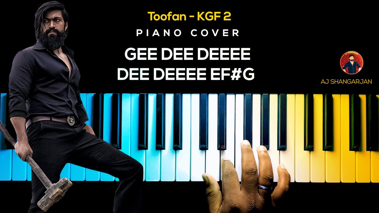 Toofan - KGF Chapter 2 Song Piano Cover with NOTES | AJ Shangarjan | AJS