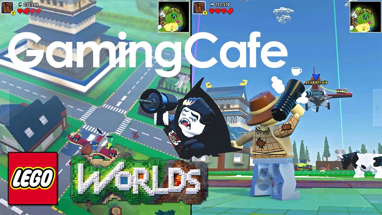 LEGO Worlds Let's Play Part 16 GRAPPLE GUN GAMEPLAY, VAMPIRE DRACULA? SPLIT SCREEN MULTIPLAYER 1440p